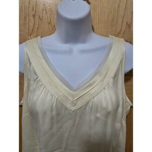 Eddie Bauer Womens 100% Silk Beige Sleeveless Blouse  Cami Top Size M